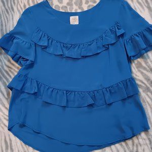 HD in Paris Silk Tiered Midi Top Blouse Size L